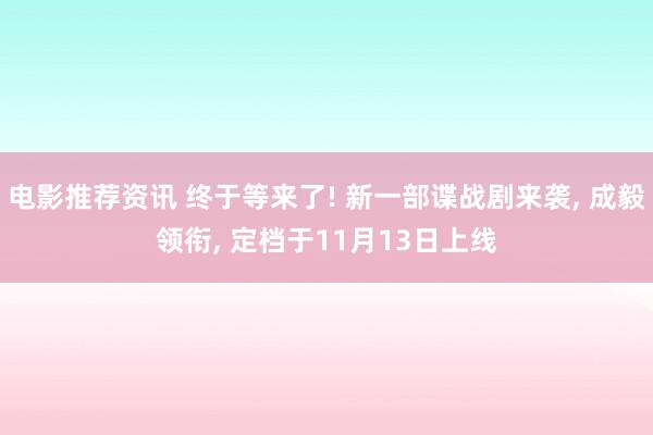 电影推荐资讯 终于等来了! 新一部谍战剧来袭, 成毅领衔, 定档于11月13日上线