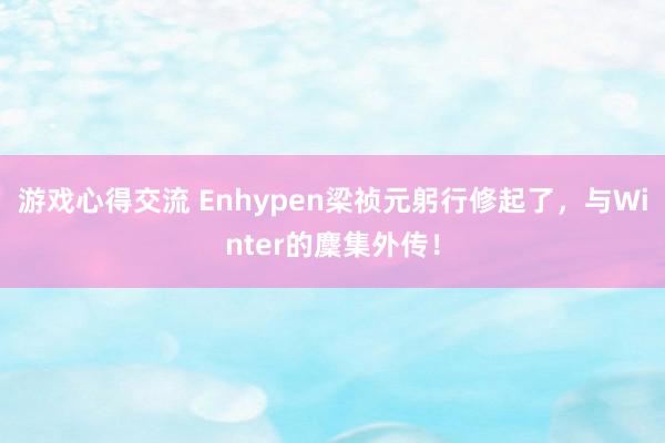 游戏心得交流 Enhypen梁祯元躬行修起了，与Winter的麇集外传！