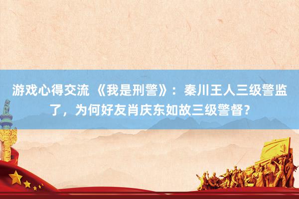 游戏心得交流 《我是刑警》：秦川王人三级警监了，为何好友肖庆东如故三级警督？