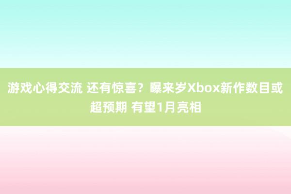 游戏心得交流 还有惊喜？曝来岁Xbox新作数目或超预期 有望1月亮相