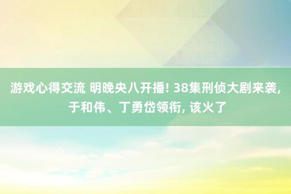 游戏心得交流 明晚央八开播! 38集刑侦大剧来袭, 于和伟、丁勇岱领衔, 该火了