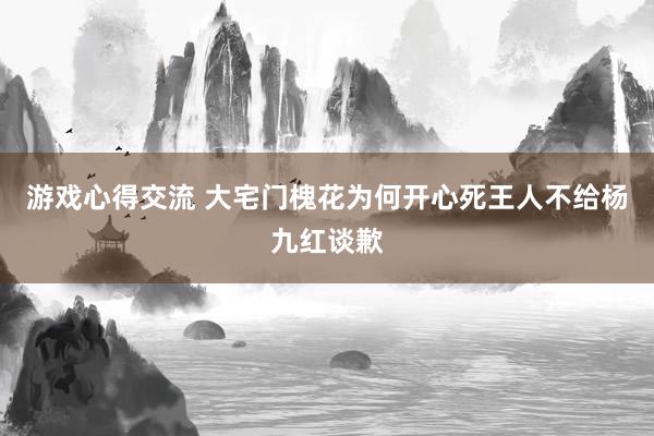 游戏心得交流 大宅门槐花为何开心死王人不给杨九红谈歉