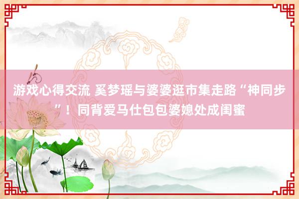 游戏心得交流 奚梦瑶与婆婆逛市集走路“神同步”！同背爱马仕包包婆媳处成闺蜜